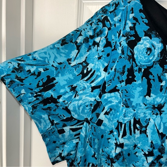 Julian Taylor Floral Blue and Black Women's Dress size 18 - Picture 4 of 13